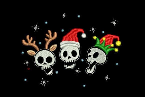 Fun Skulls Merry Christmas