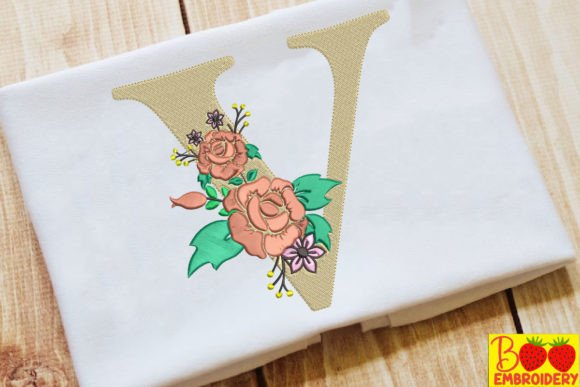 Letter V and Flower