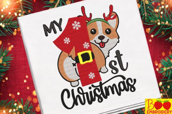 My 1st Christmas and Funny Corgi
