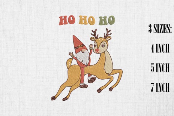 Santa Gnome Riding Reindeer