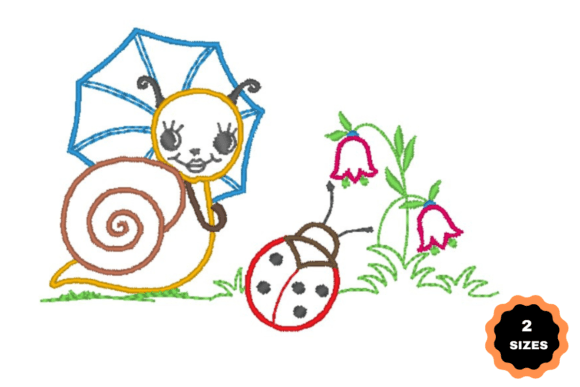 Snail with Ladybug: A Charming Embroidery Design for Meaningful Gifts